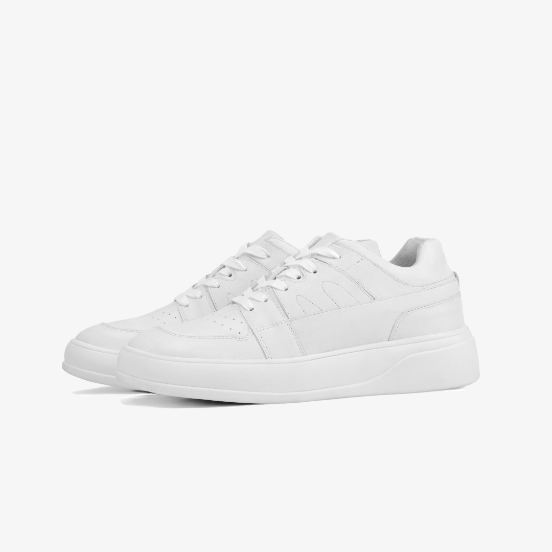 STÆRK 2.0 White Platform Sneakers (2.5" Boost) - DRUØN